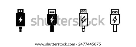 Usb icon set. Flash disk icon vector