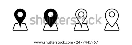 Pin icon set. Location icon vector. destination icon. map pin