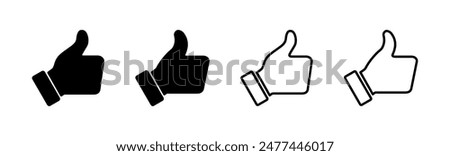 Thumbs up icon set. Hand like. Like icon vector. 