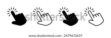 Hand cursor icon set. click icon vector. hand click. pointer