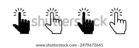 Hand click icon set. pointer icon vector. hand cursor icon vector