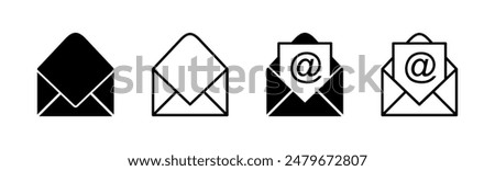 Mail icon set. email icon vector. E-mail icon. Envelope illustration