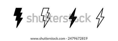 Lightning icon set. electric icon vector. power icon. energy sign