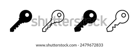 Key icon set. Key vector icon. Key symbol