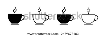 Coffee cup icon set. cup a coffee icon vector.