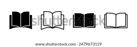 Book icon set. open book icon vector. ebook icon