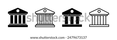 Bank icon set. bank vector icon, museum, university