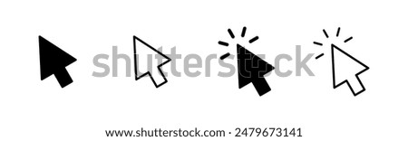 Click icon set. pointer arrow icon. cursor icon vector