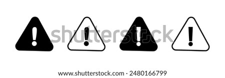 Exclamation danger sign. attention sign icon set. Hazard warning attention sign