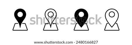 Pin icon set. Location icon vector. destination icon. map pin