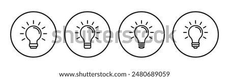 Lamp icon set. Light bulb icon vector. idea symbol.