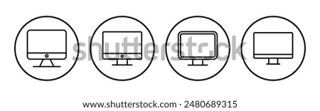 Computer icon set. computer monitor icon vector.