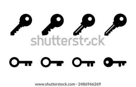 Key icon set. Key vector icon. Key symbol