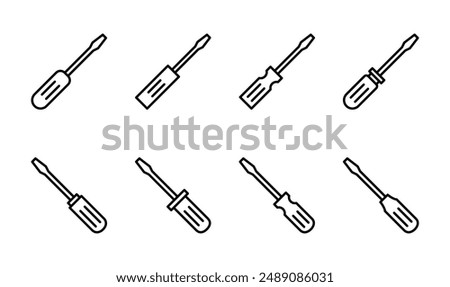 Screwdriver icon set. tools icon vector