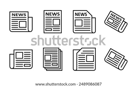 Newspaper icon set. news paper vector sign