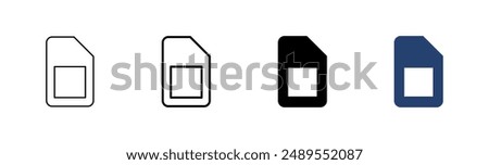 Sim card icon set. dual sim card icon vector