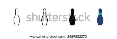 Bowling icon set. bowling ball and pin icon. bowling pins