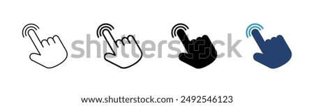 Hand cursor icon set. click icon vector. hand click. pointer