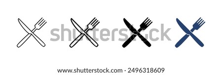 spoon and fork icon set. spoon, fork and knife icon vector. restaurant icon