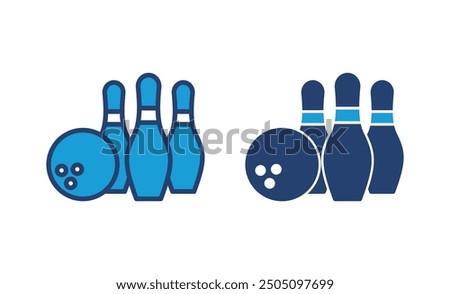 Bowling icon vector. bowling ball and pin icon. bowling pins