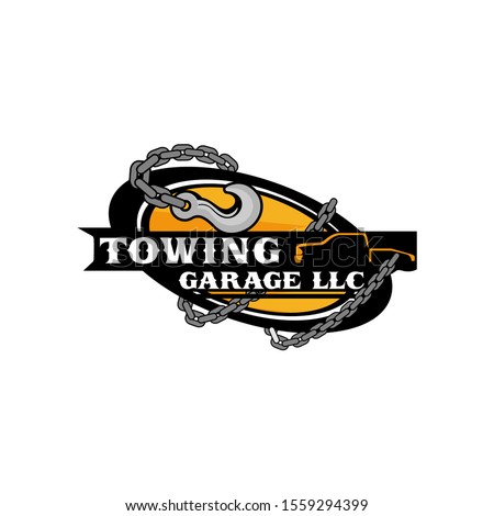Tow Towing Truck Service Logo Template Vector  Сток-фото © 