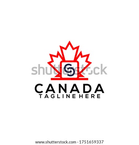 Canadian Leaf Logo Design Concept Vector