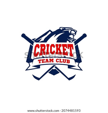 Cricket Sport Team Club Logo Design Template