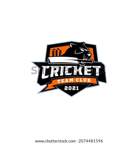 Cricket Sport Team Club Logo Design Template