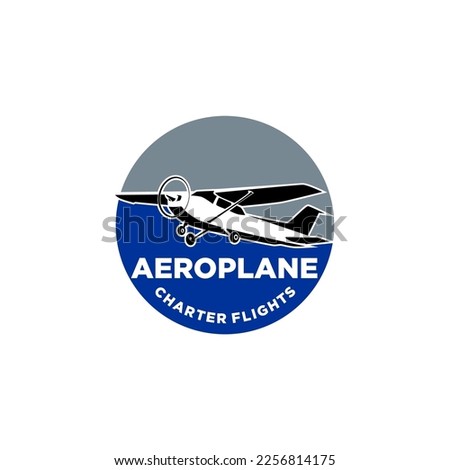 Flight School Aircraft Charter Small Airplane Logo Template Concept