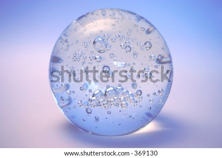 Glass orb with bubbles - blue/purple