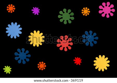 Flower background (wooden painted flowers)