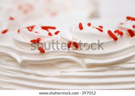 Detail of cake frosting and sprinles