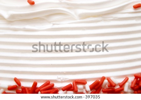 Detail of cake frosting and sprinles