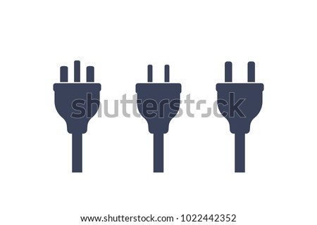 electric plugs on white, vector