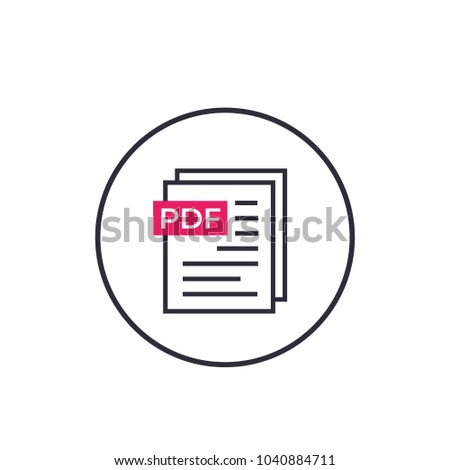 PDF document vector icon for web and apps, isolated on white