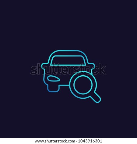 car search vector linear icon