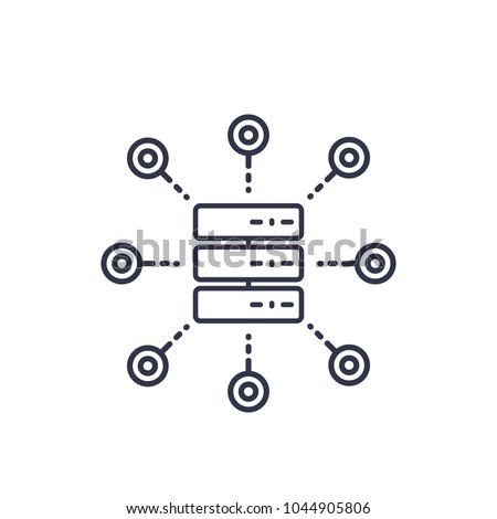 mainframe, server, hosting service linear icon on white Foto stock © 