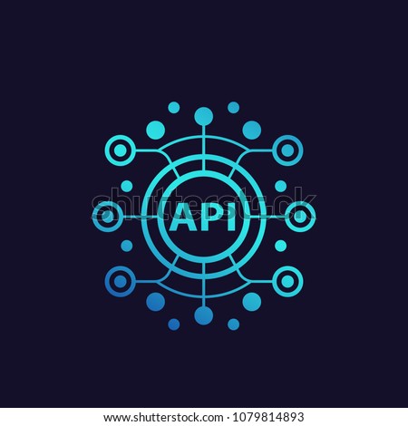 API, application programming interface, software integration vector illustration