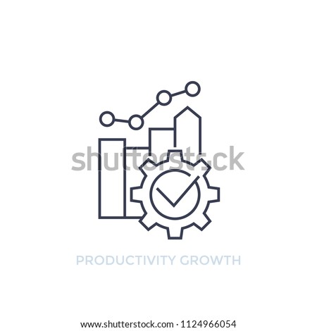 productivity growth vector line icon