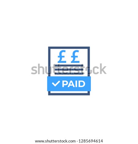 paid bills icon with pound