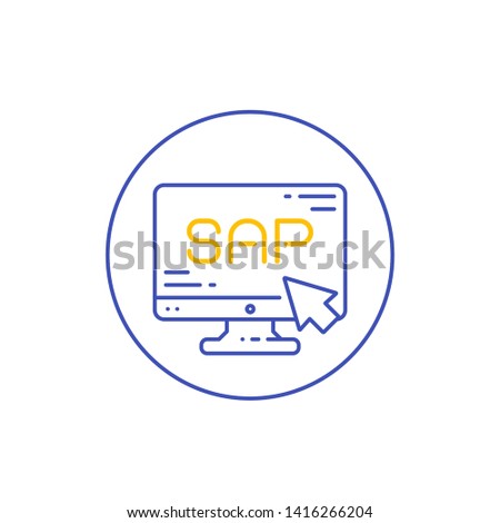 SAP, business planning software vector line icon