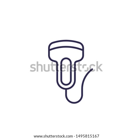 ultrasound icon on white, line