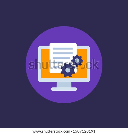 settings file, system configuration vector icon
