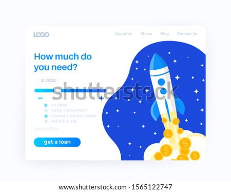 Loan service, website design, vector template