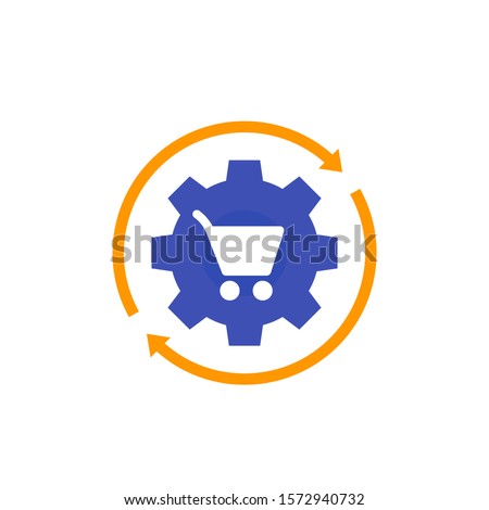 order processing, e-commerce icon, flat vector