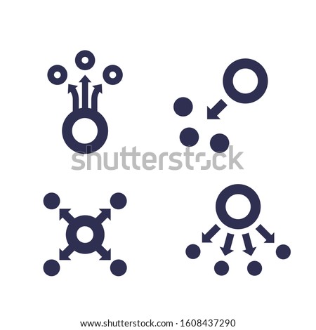 dispersion icons on white, vector