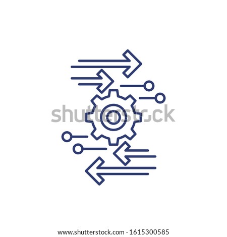 automation and optimization line icon on white