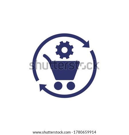 order processing, procurement icon on white