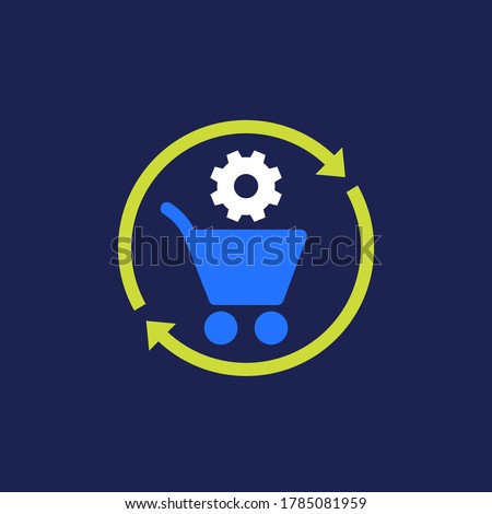 order processing, procurement icon, flat vector