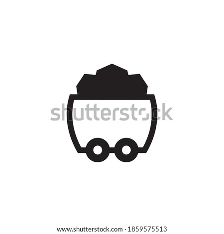 coal minecart icon on white
